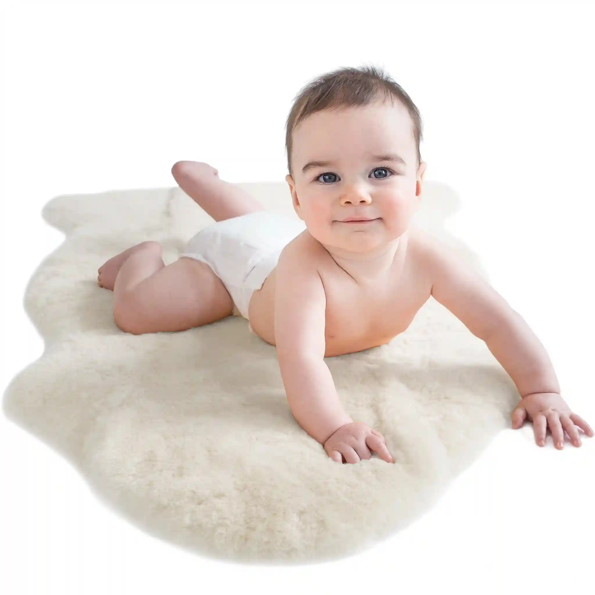 Alternative view of Sheepskin Rug for Babies, 100% Natural, Shorn Lambskin Wool, 2 x 3 Feet, Ivory
