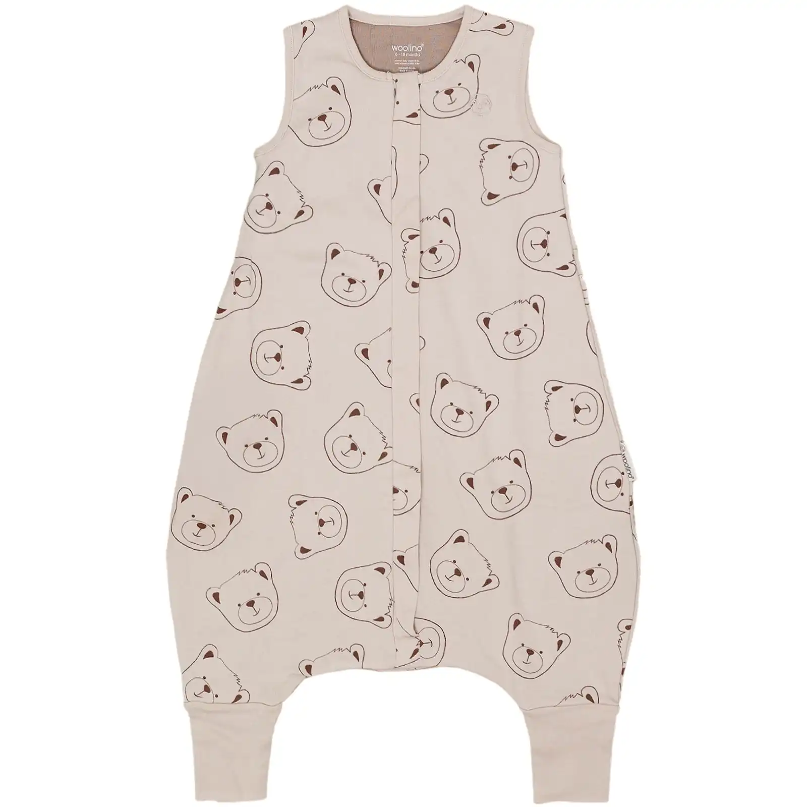 4 Season® Baby Sleep Bag with Feet, Merino Wool & Organic Cotton, Teddy Bear