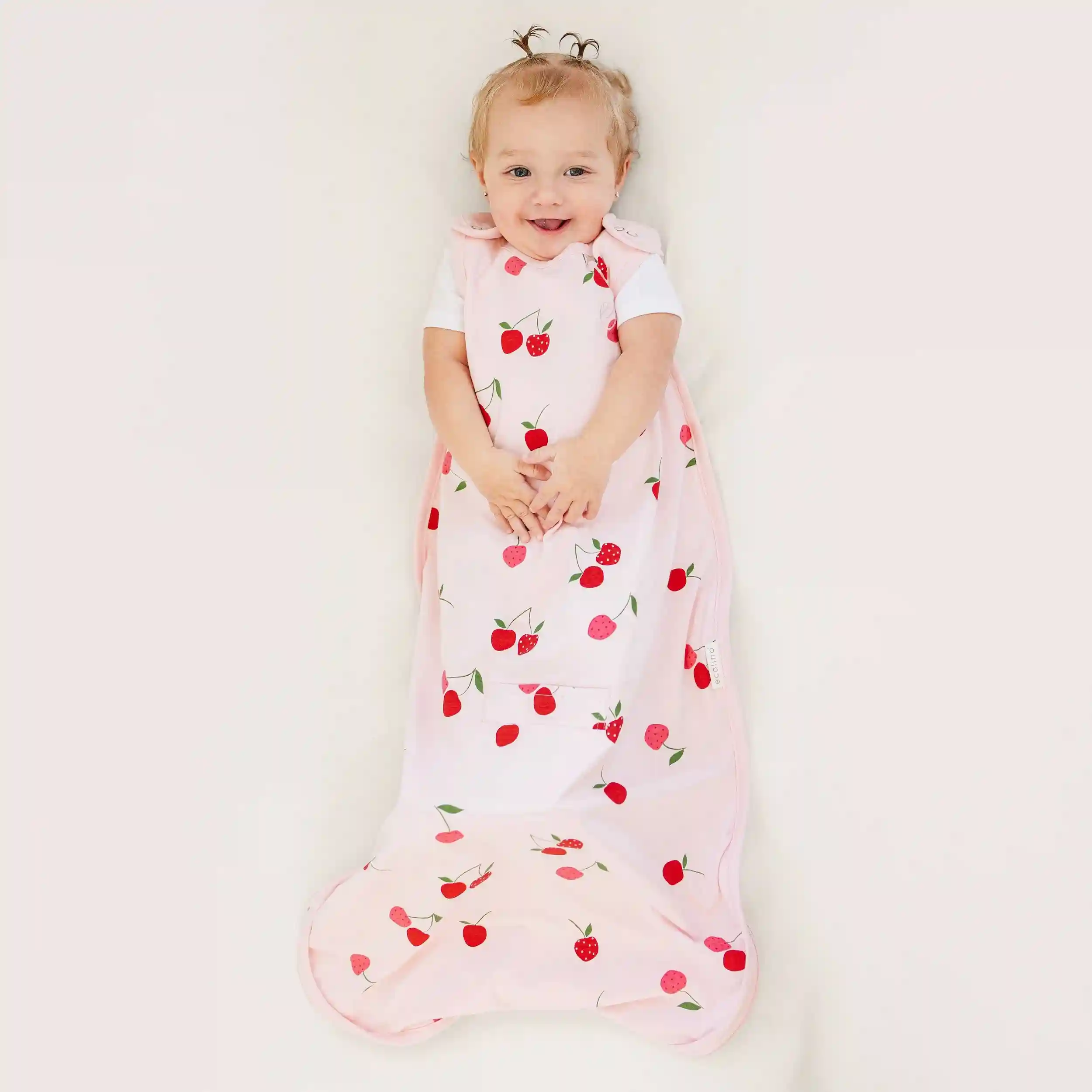 Alternative view of Ecolino® Adjustable Toddler Sleep Bag, Organic Cotton, Universal Size: 2 - 4 Years, Cherry
