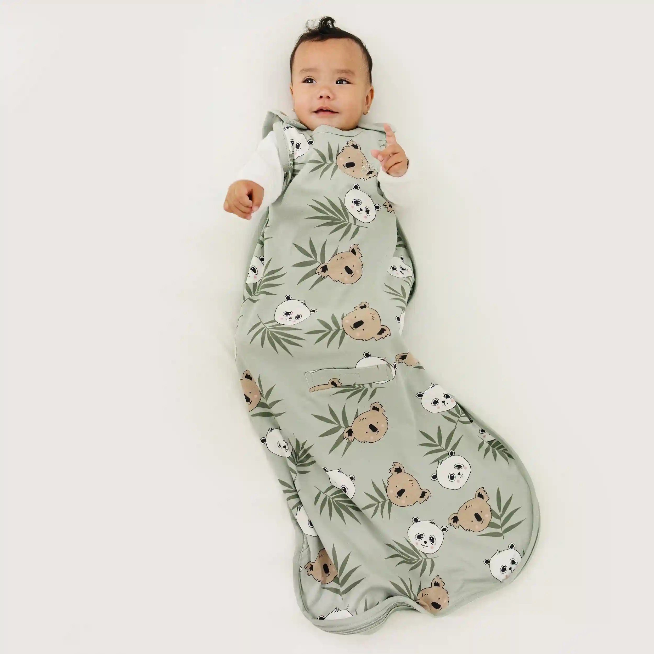 Alternative view of Ecolino® Adjustable Baby Sleep Bag, Organic Cotton, Universal Size: 2 Months - 2 Years, Treetop Safari