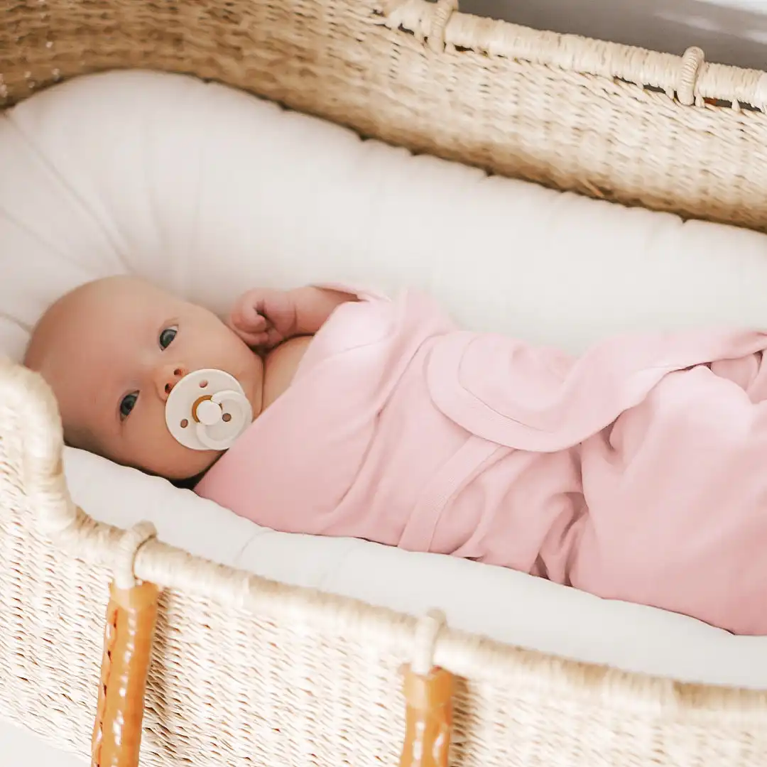 Alternative view of Swaddle Blanket, Merino Wool, Newborn to 3 Months, Crystal Pink