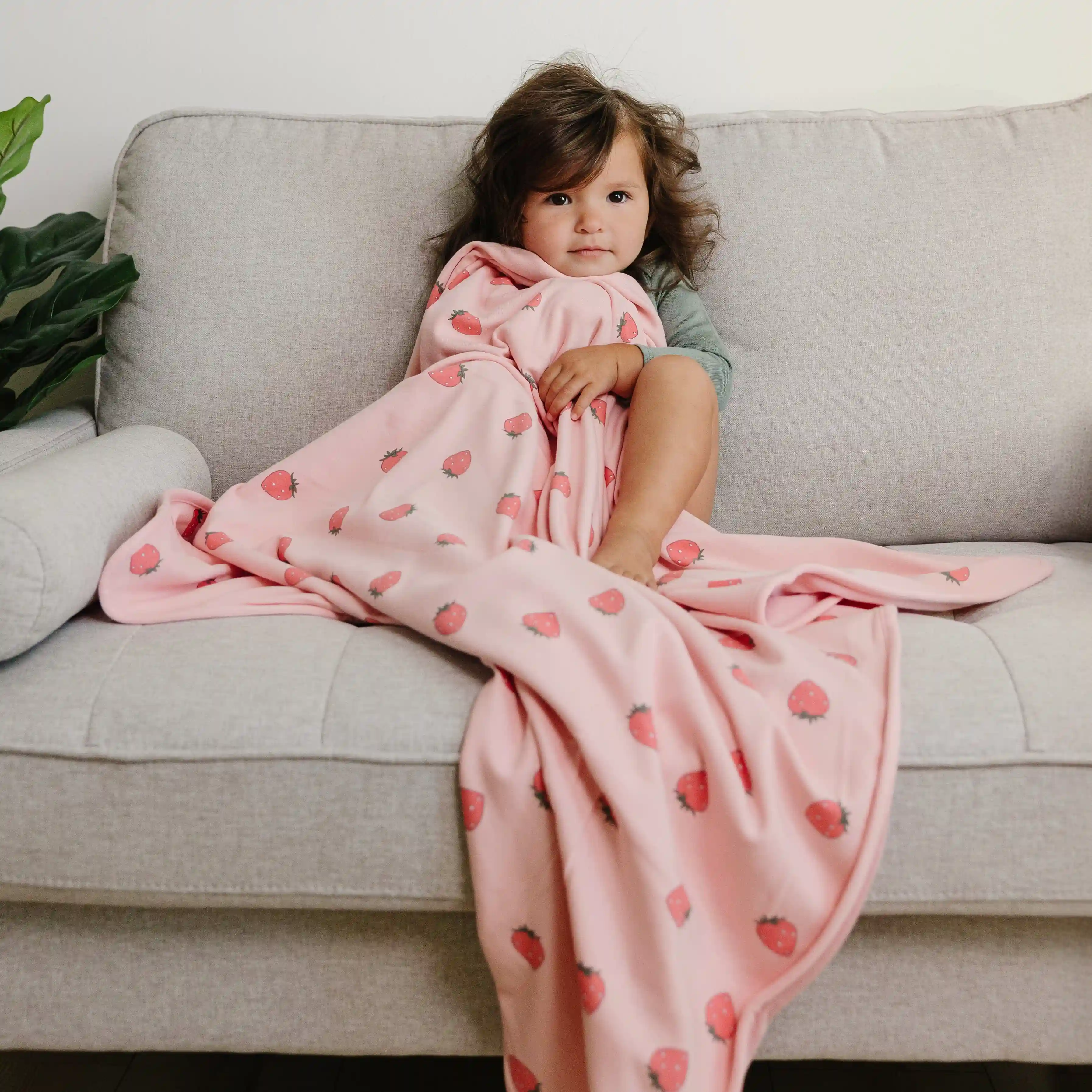 Alternative view of Toddler Blanket, 4 Season® Merino Wool & Organic Cotton Blanket, 52.5" x 40", Strawberry