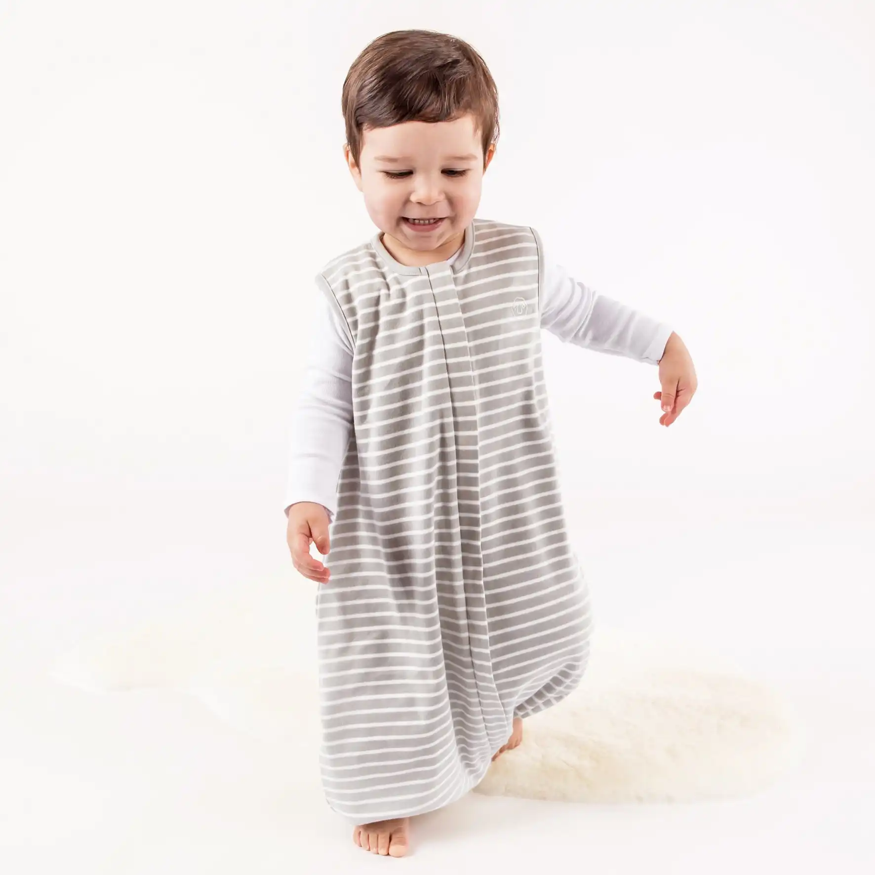 Alternative view of 4 Season® Baby Sleep Bag with Feet, Merino Wool & Organic Cotton, Birch Gray