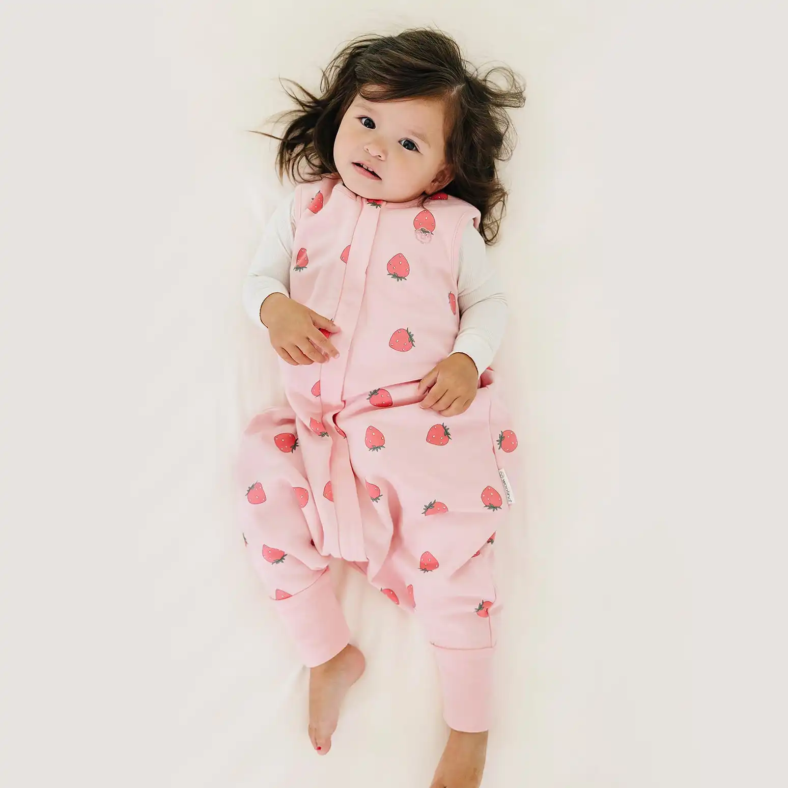 Alternative view of 4 Season® Baby Sleep Bag with Feet, Merino Wool & Organic Cotton, Strawberry