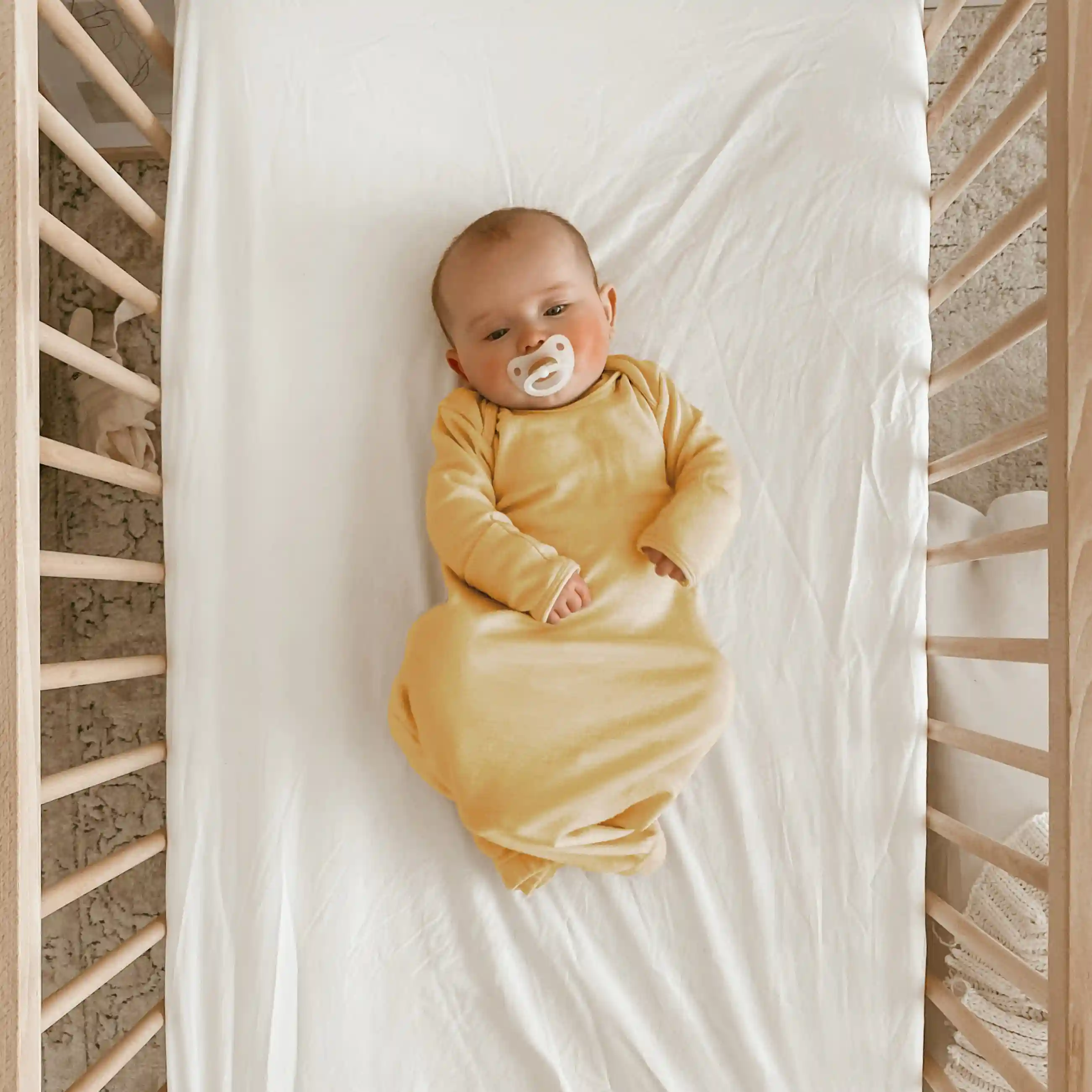 Alternative view of Baby Gown, Merino Wool, 0-6 Months, Honey