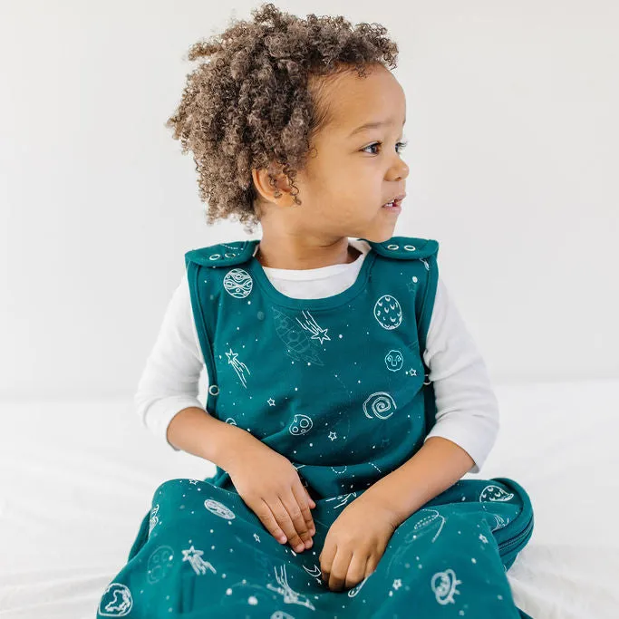 Alternative view of 4 Season® Big Kid Sleep Bag, Merino Wool & Organic Cotton, 4 - 6 Years, Space - GLOW IN THE DARK