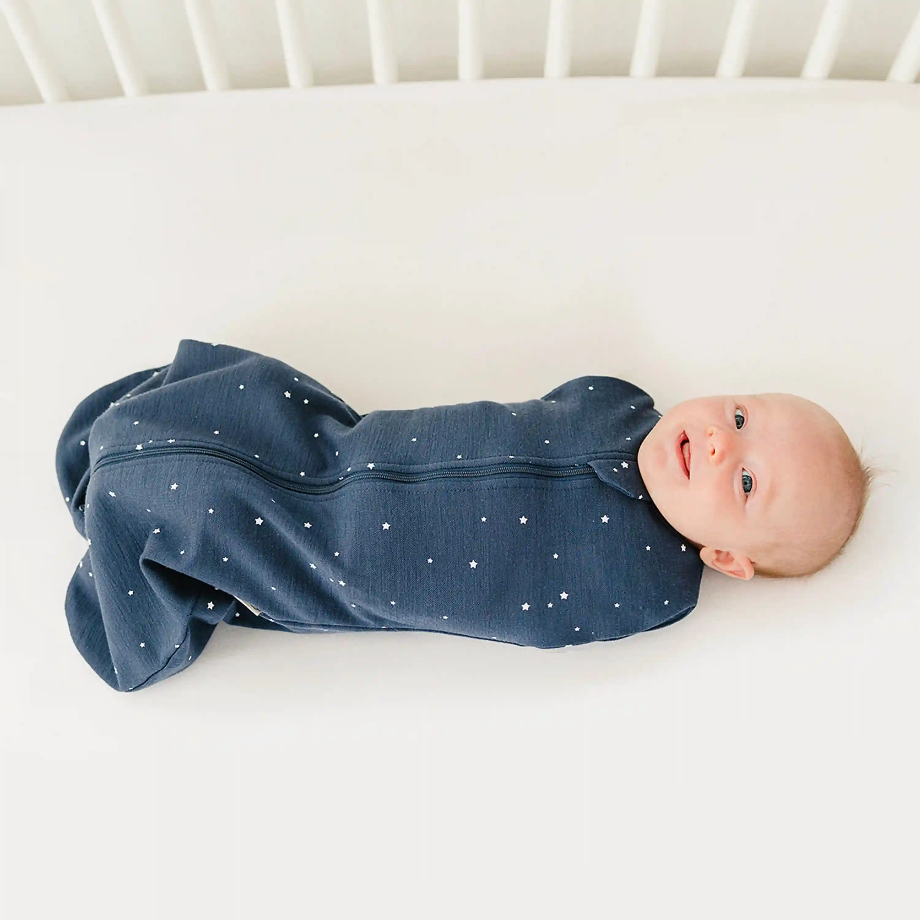 Alternative view of Swaddle Bag, Merino Wool, Newborn to 3 Months, Star Indigo