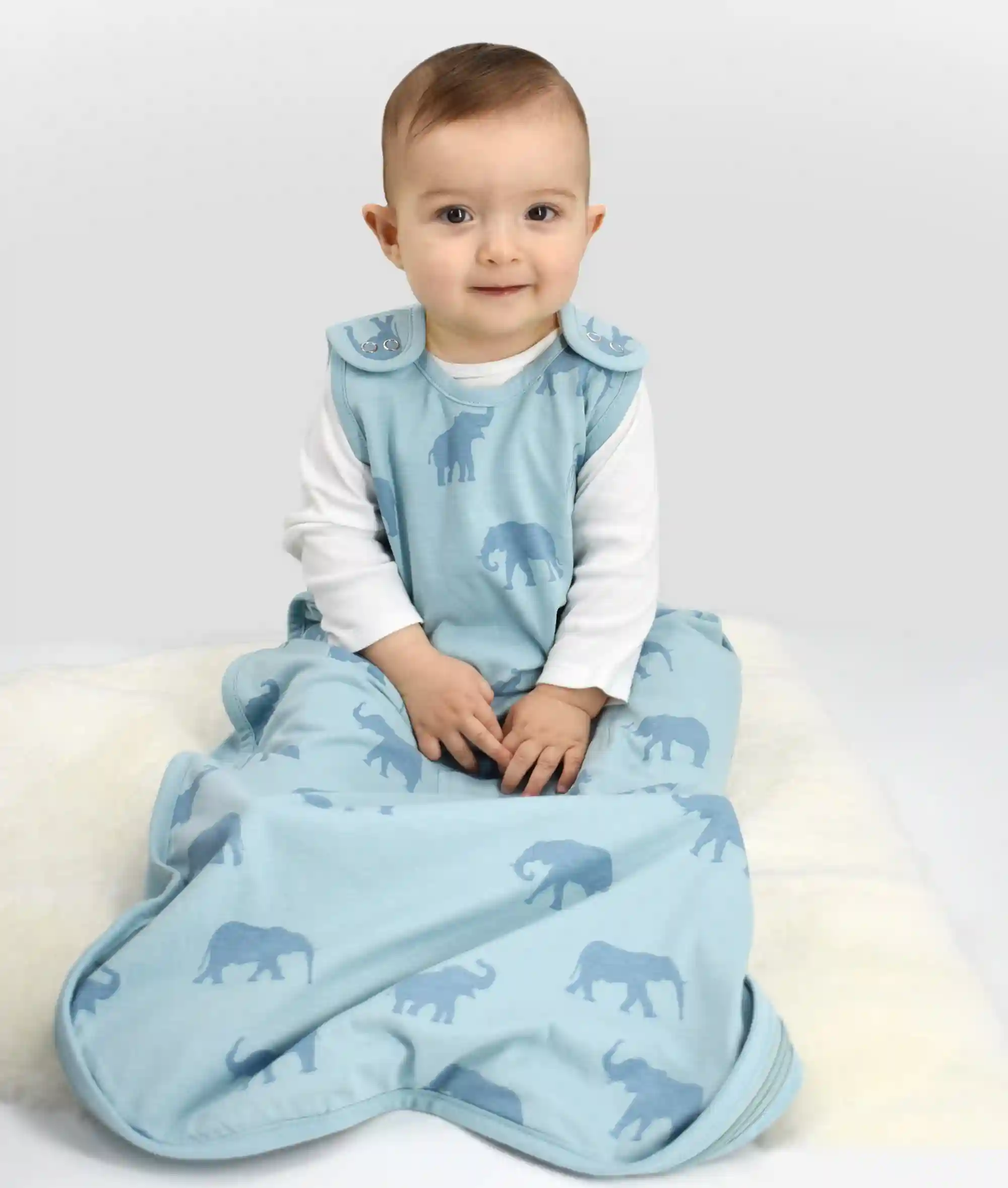 Alternative view of Ecolino® Adjustable Baby Sleep Bag, Organic Cotton, Universal Size: 2 Months - 2 Years, Elephant