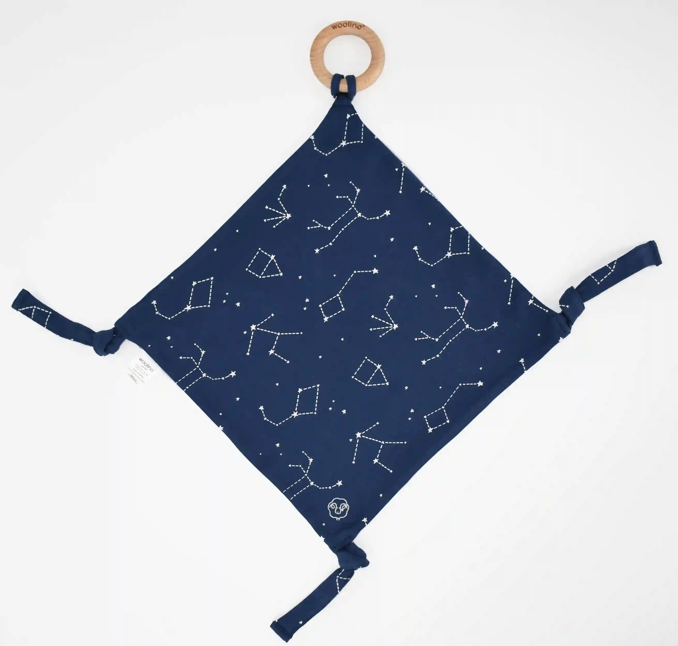 Lovey, Merino Wool and Organic Cotton with Removable Teething Ring, Night Sky™