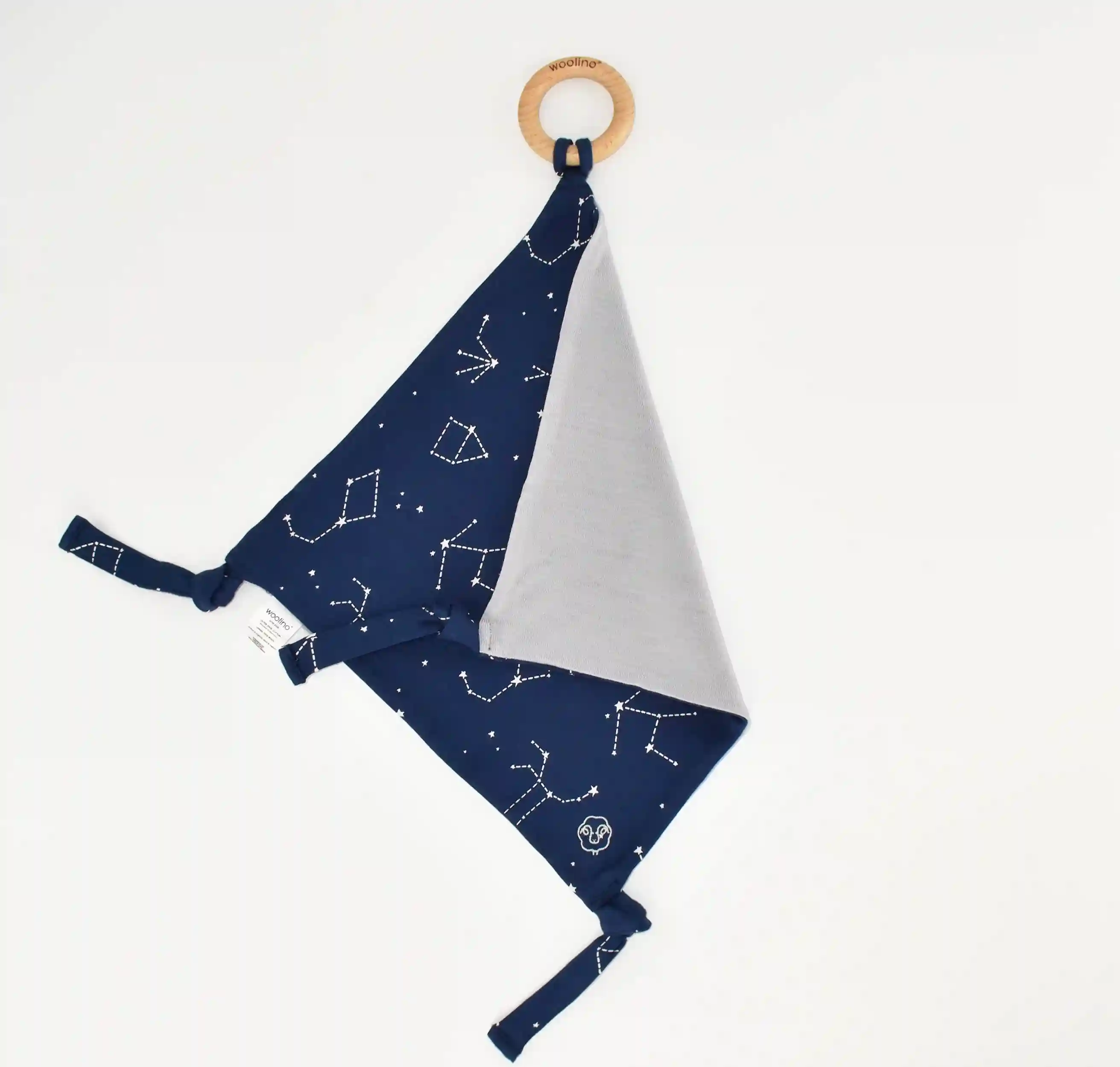 Alternative view of Lovey, Merino Wool and Organic Cotton with Removable Teething Ring, Night Sky™