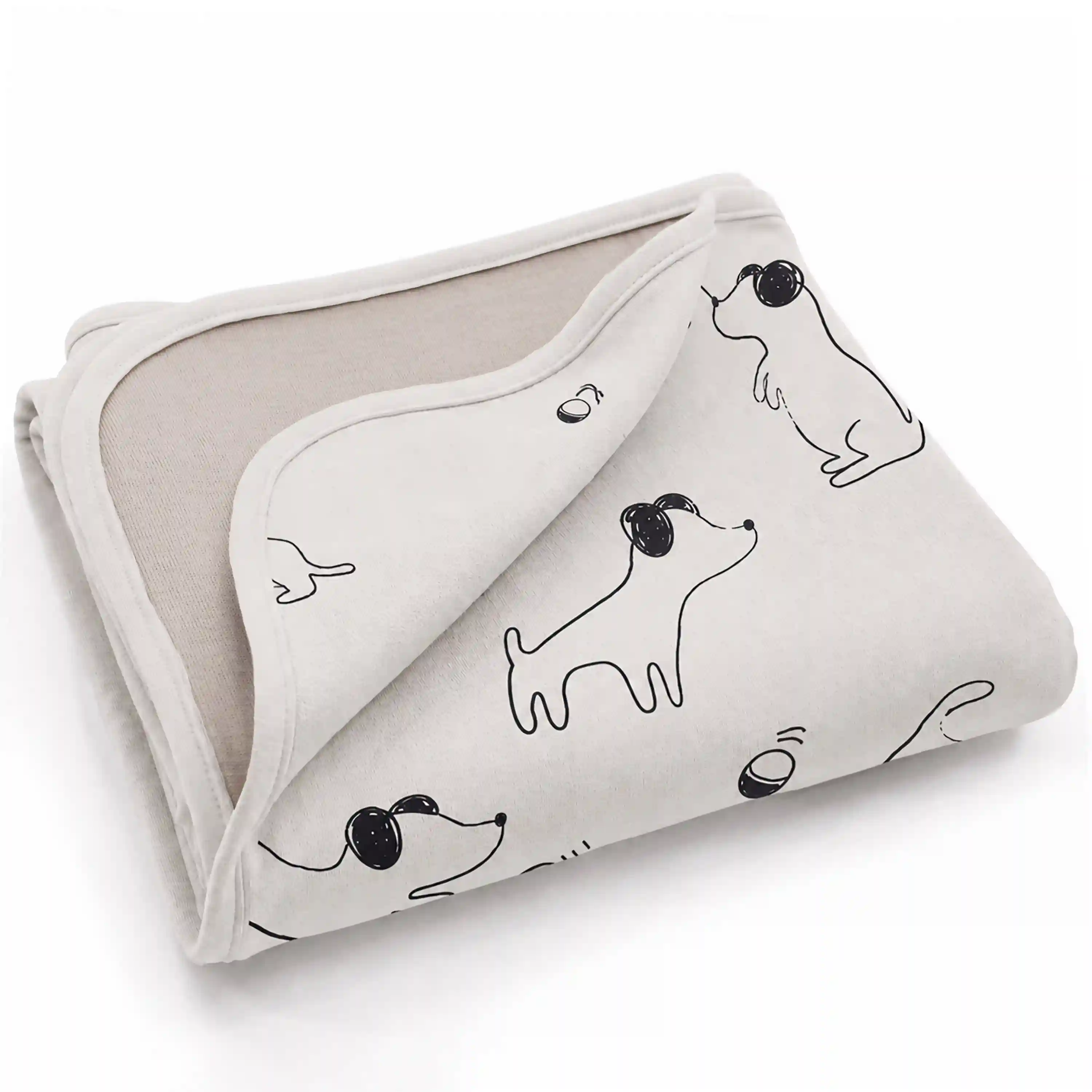 Toddler Blanket, 4 Season® Merino Wool & Organic Cotton Blanket, 52.5" x 40", Puppy