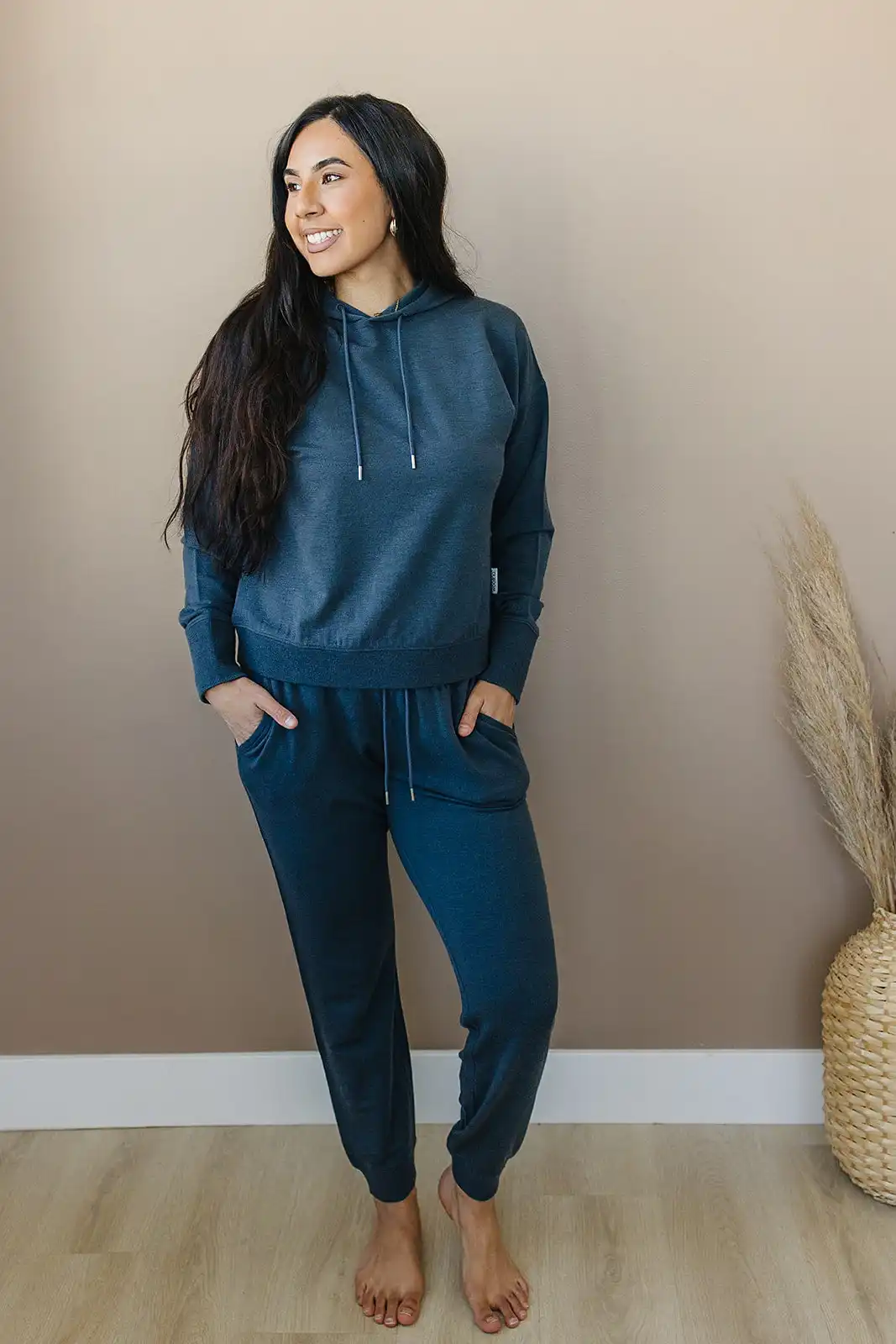 Alternative view of Women's Merino Wool Hoodie, Blue Graphite