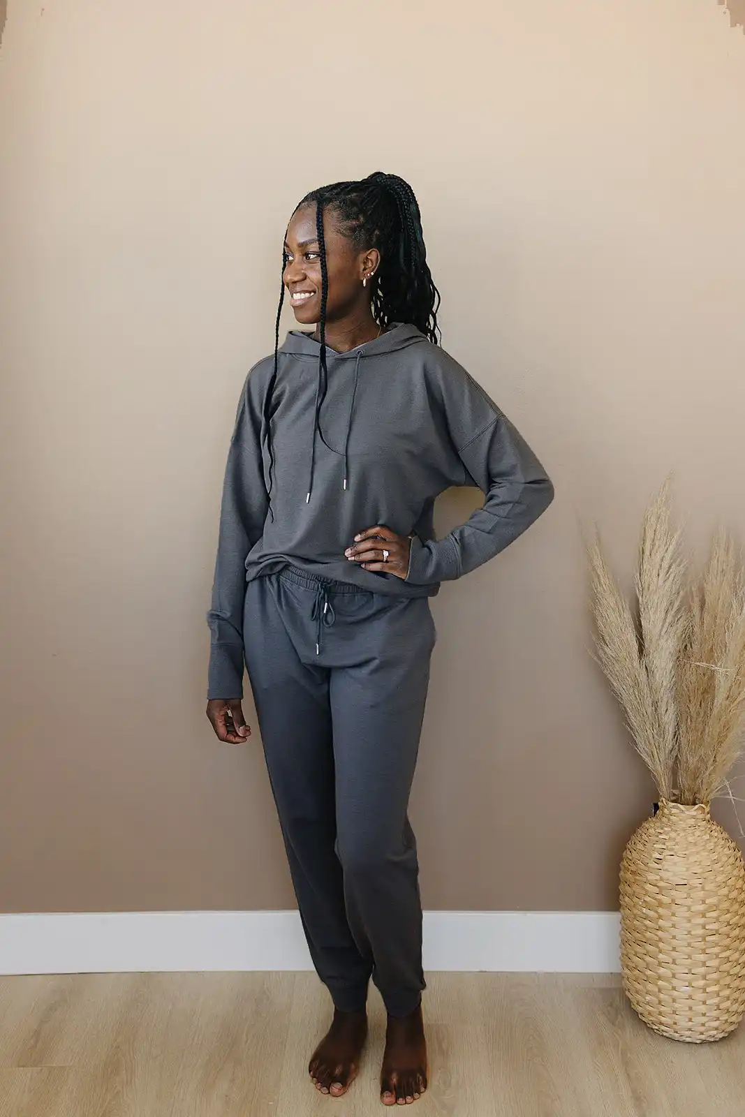Alternative view of Women's Merino Wool Hoodie, Storm Gray