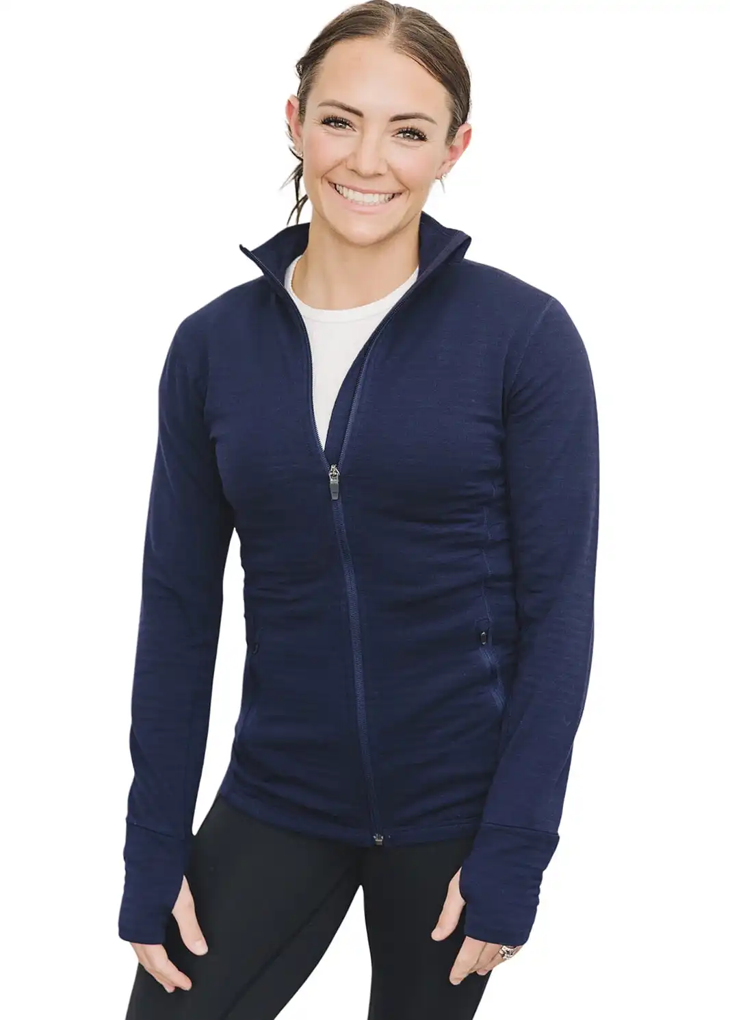Alternative view of Women's Merino Natural Fleece Full-Zip Jacket, Cosmic Blue