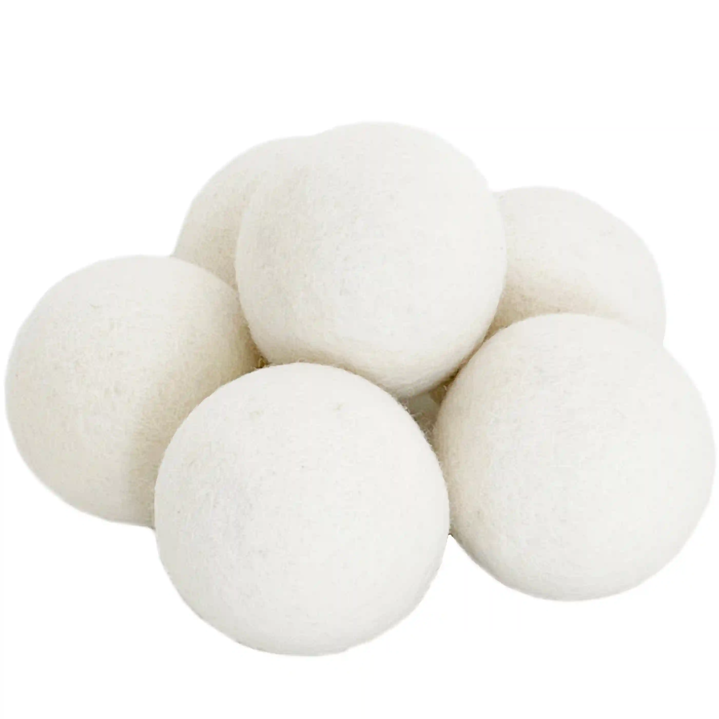 Wool Dryer Balls, 6 Pack XL Size, White