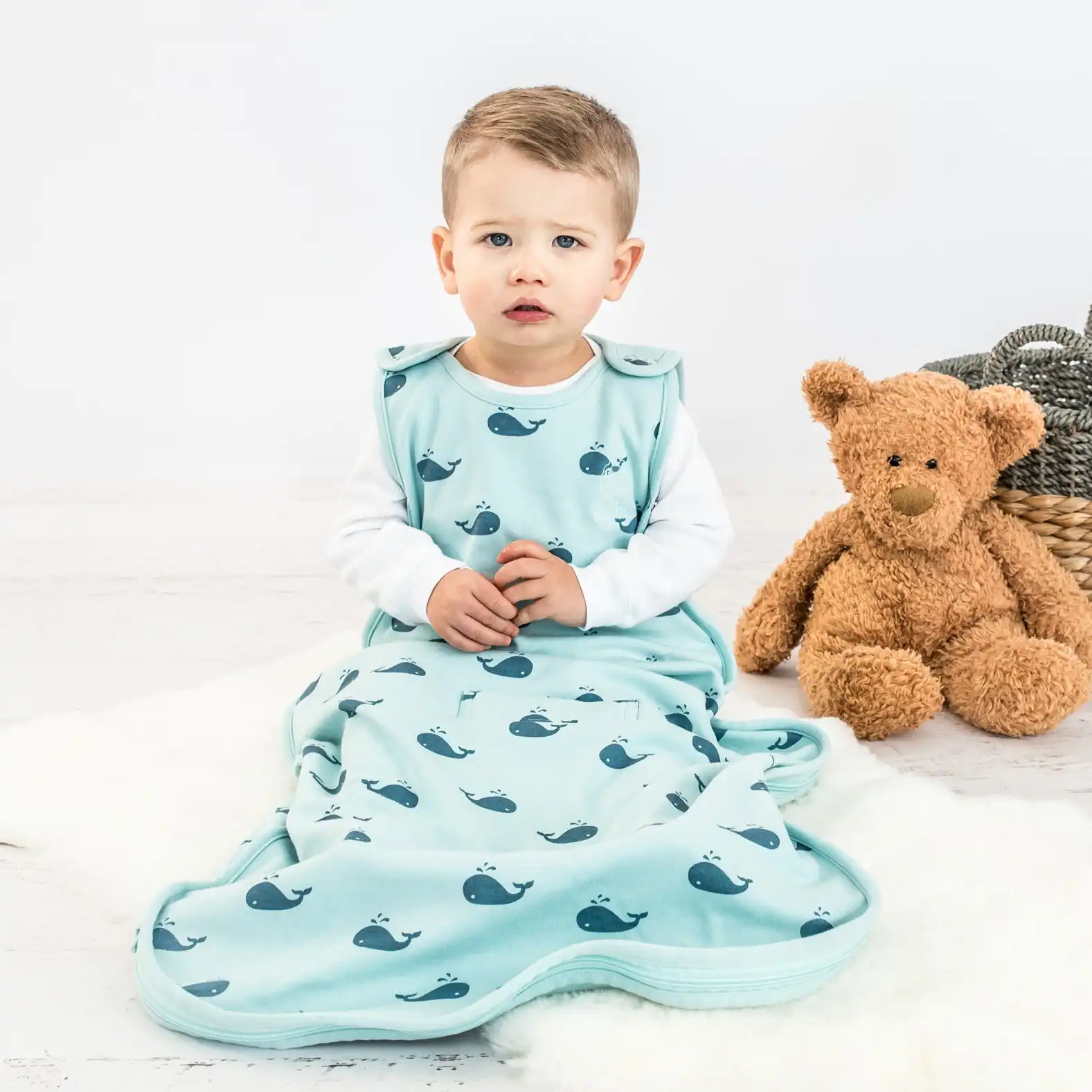 Alternative view of 4 Season® Ultimate Baby Sleep Bag, Merino Wool & Organic Cotton, Whales